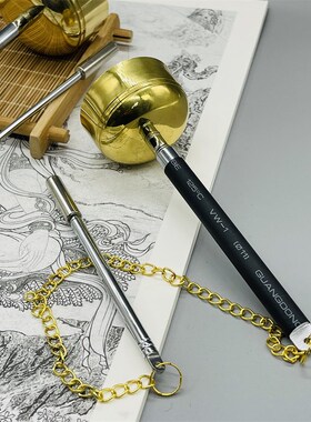 西藏纯铜引庆f引磬引罄铜磬可伸缩佛堂用具品助念法器叮铛敲铃摆