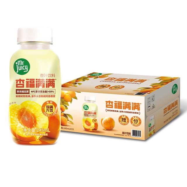 山姆会员店代购Mr Juicy菓汁先生杏汁饮料杏福满满245ml*15