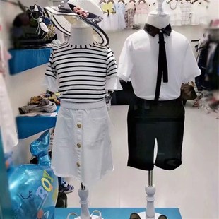 舞蹈裙儿童半身服装 童装 模u特道具展示架橱窗白色模特架人台小孩
