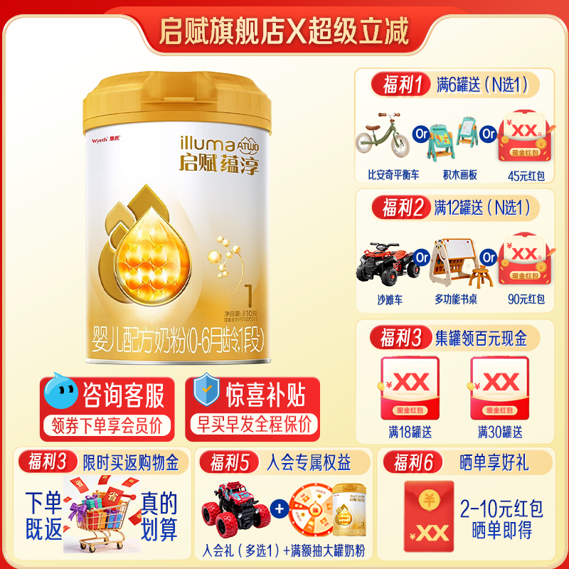 �¹��������̴�1��Ӥ��ţ�̷�810g*1�޹ٷ��콢����Ʒ 454Ԫ