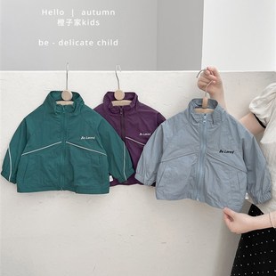 男童春秋款 立领帅气外套婴幼儿宽松上衣 洋气拼接冲锋衣男宝宝韩版