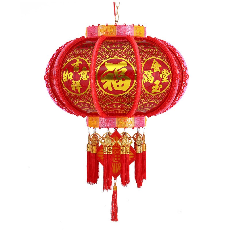 LED走马灯春节旋转七彩灯笼过年春节阳台宫灯装饰灯笼外转电灯笼