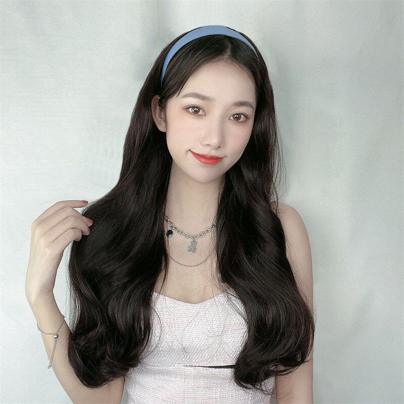 网红懒人发箍假发女长卷发u型化纤假发套长发时尚大波浪现货先发图片