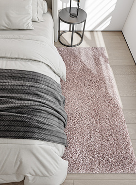 古臻202c4新款云朵感床边毯 简约粉色卧室毯超柔少女感加厚飘窗垫