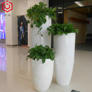 欧式现代玻璃钢组合花盆美陈落地大花瓶花缸客厅商场酒店装饰摆件