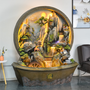 落地假山喷泉流水摆件水幕墙客厅玄关屏风景观阳台办公室招财装 饰