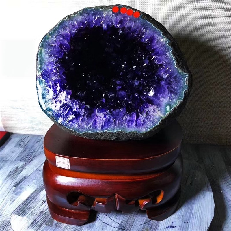 天然紫水晶洞摆件乌拉圭聚宝盆钱袋子消磁原石办公室乔迁高档送礼