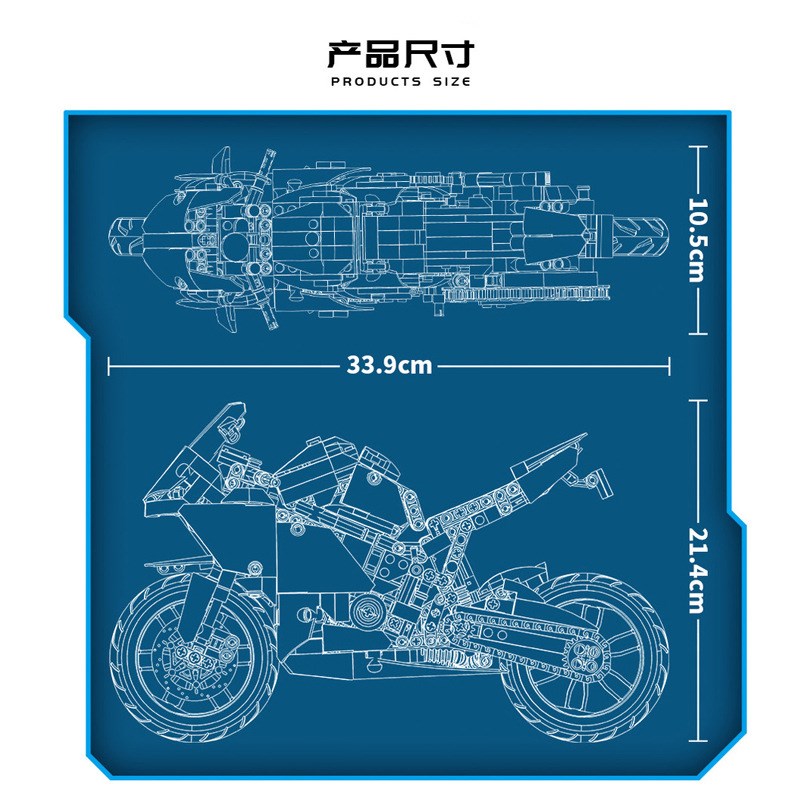 雷尔摩托系列50040宝玛机车模型儿小颗粒拼装积木儿童益智玩具礼
