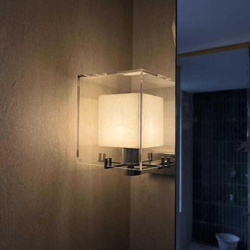 新款新中式高级美式简约卧室灯轻奢酒店床头订制会所云石壁灯高档