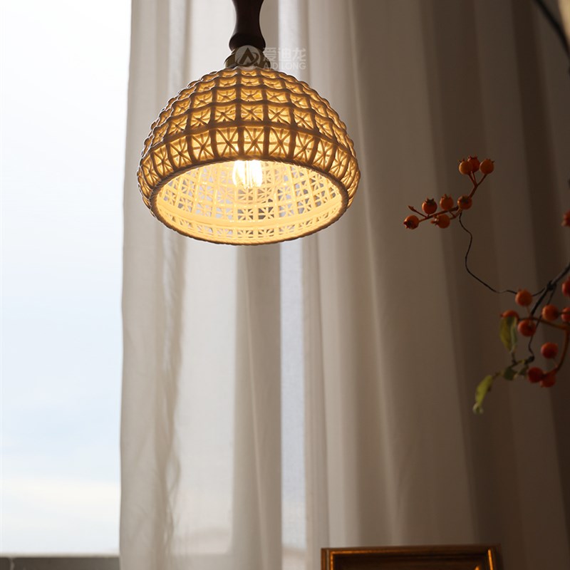 北欧简约复古床头灯黄铜吊灯日式禅意美式陶瓷过道玄关走廊吧台灯