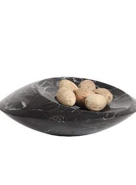 轻奢现代简约天然大理石果盘样板间售楼处玄关装饰柜茶几何摆件