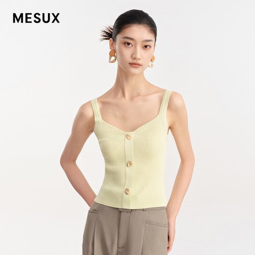MESUX米岫夏季女装休闲显瘦多色打底针织吊带背心女MLMUE101