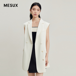 西装 镂空无袖 连衣裙开衫 裙 MLMUO302 MESUX米岫夏季 腰带 女装