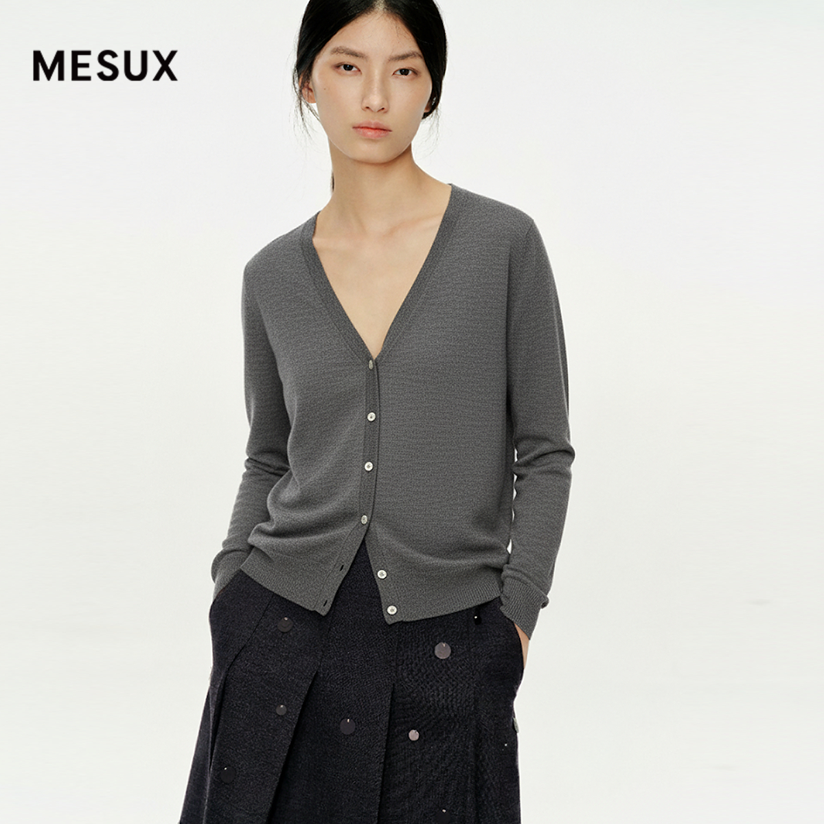 【100%绵羊毛】MESUX米岫2025冬季新款基础打底羊毛衫MNWSE408