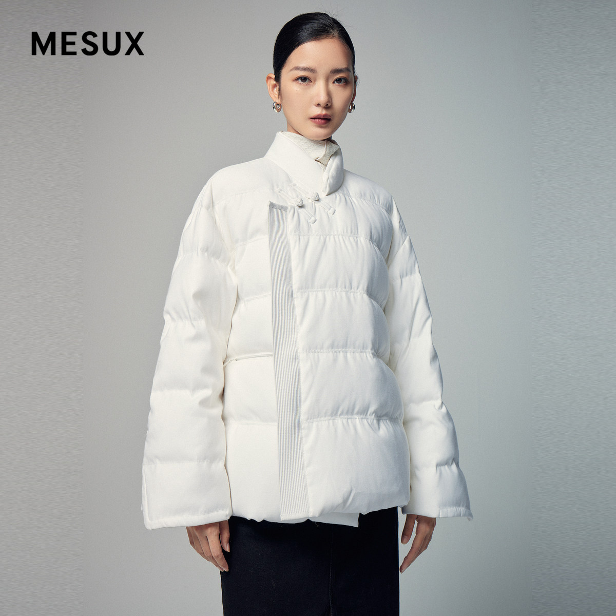 MESUX米岫冬季新品时尚设计旗袍式羽绒服女MLWUL511