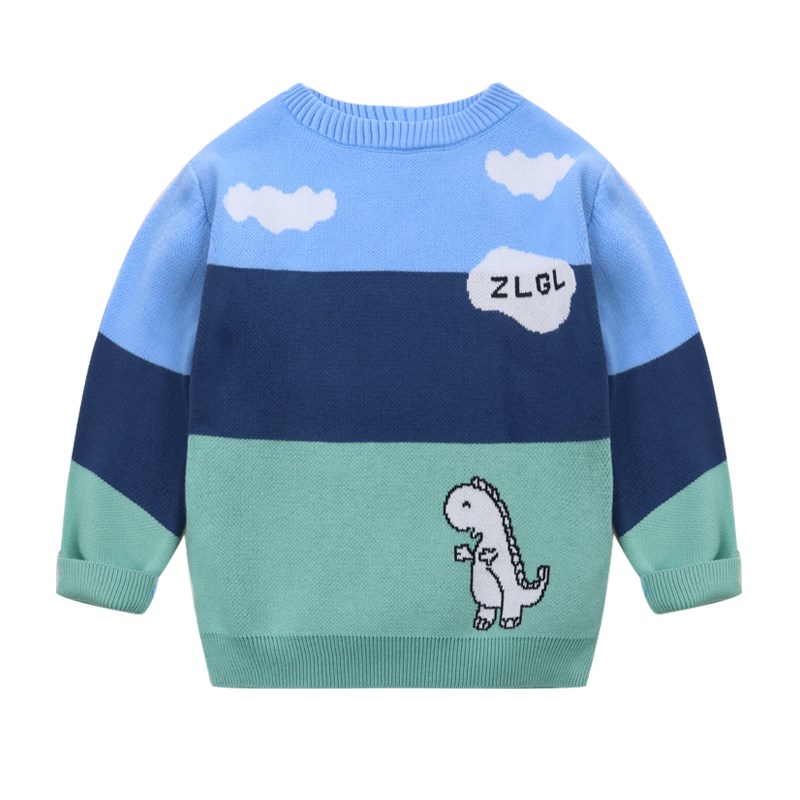 男童毛衣秋冬款纯棉毛线衣2024新款男孩针织衫加厚保暖儿童打底衫