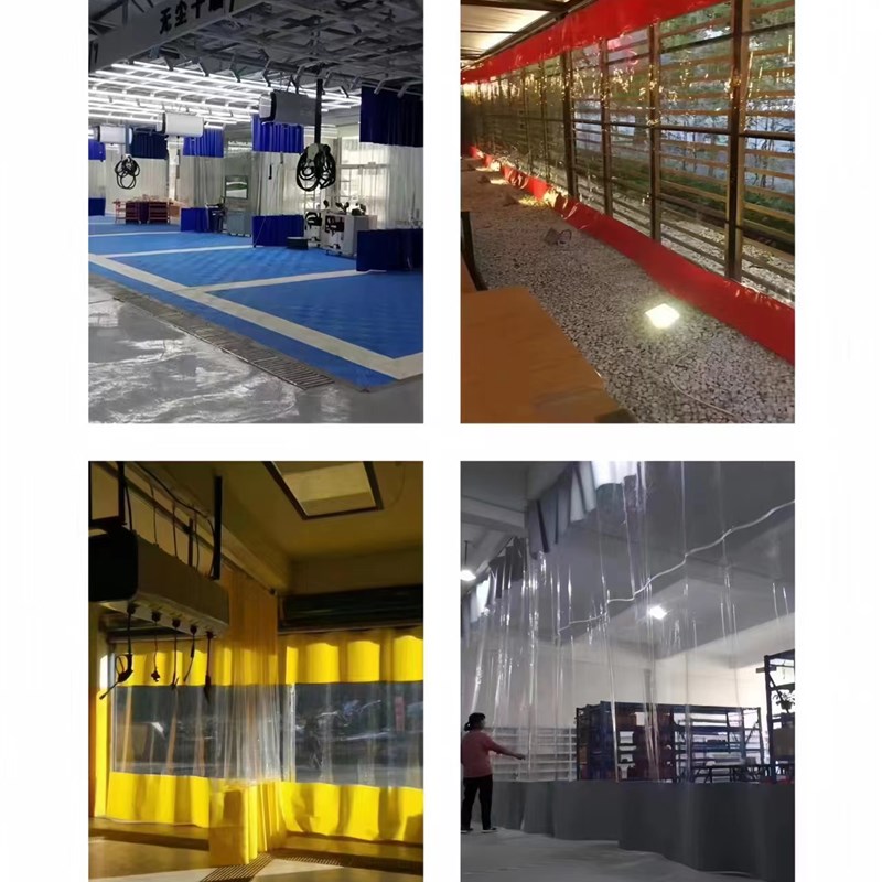 PVC防静电网格折叠门帘透明防火阻燃隔断定制洁可推拉净棚软门帘