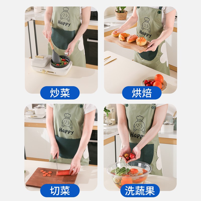 围裙夏季薄款擦手厨房家用2024新款防水防油做饭专用定制logo印字
