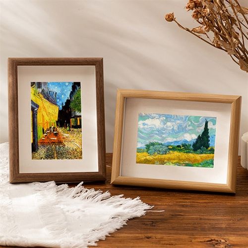 梵高油画向日葵印象派莫奈日出收桌面摆台相框摆件挂画摆画名像画