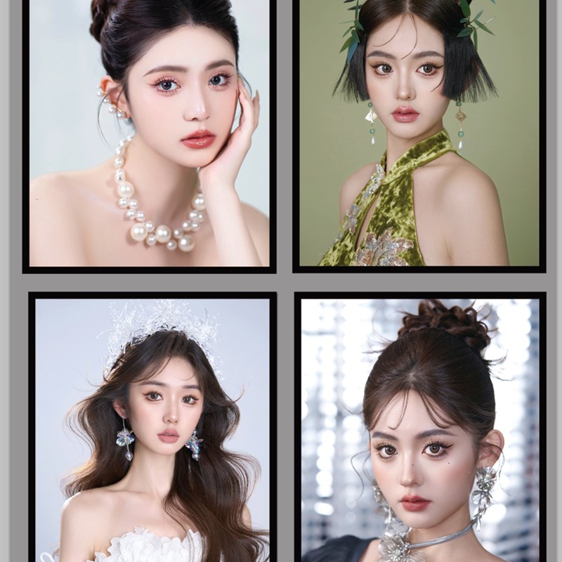 新品工作室学校新娘海报彩妆造型装饰画化妆学校教师壁画妆容造型