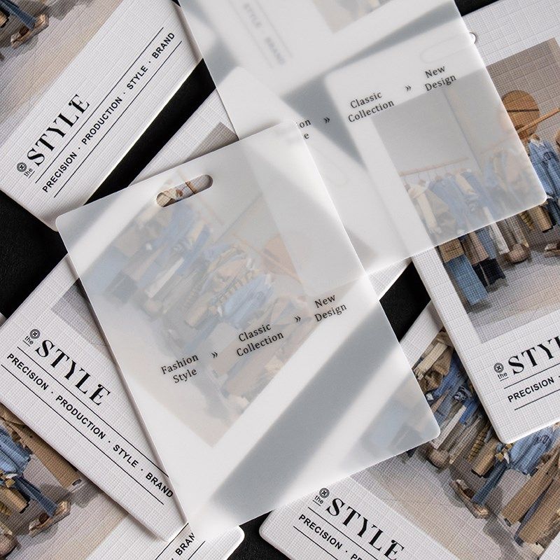 新款加厚布纹卡搭配半透软胶吊牌定制LOGO二维码店名卡片商标订做