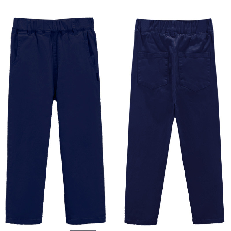 男童春秋裤子英伦学院风长裤卡其色儿童校服裤直筒西裤女童休闲裤