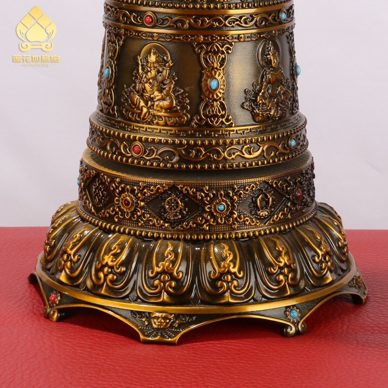 藏式电动转轮家用六字转金桶办公室创意装饰摆件插电转动简经静音