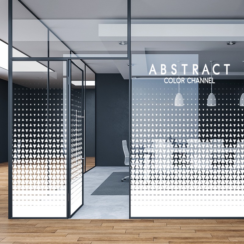 玻璃贴纸UV白色圆点渐变公司办公室隔断装饰静电透明磨砂贴膜定制