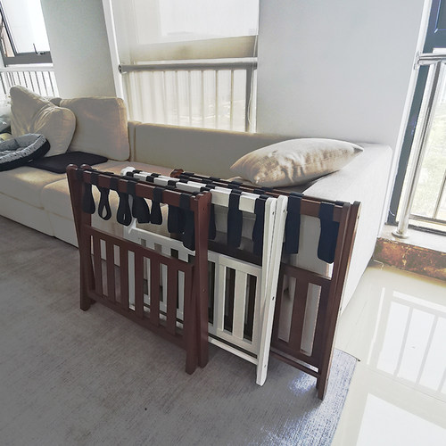 酒店旅行箱行李架楠竹收纳便携置物架双层家用卧室折叠落地储物架