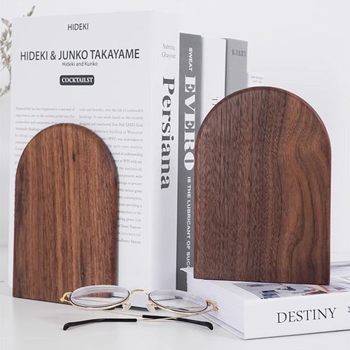 黑胡桃实木书立书架简约大号书夹挡板学生用桌面收纳看书架读书架