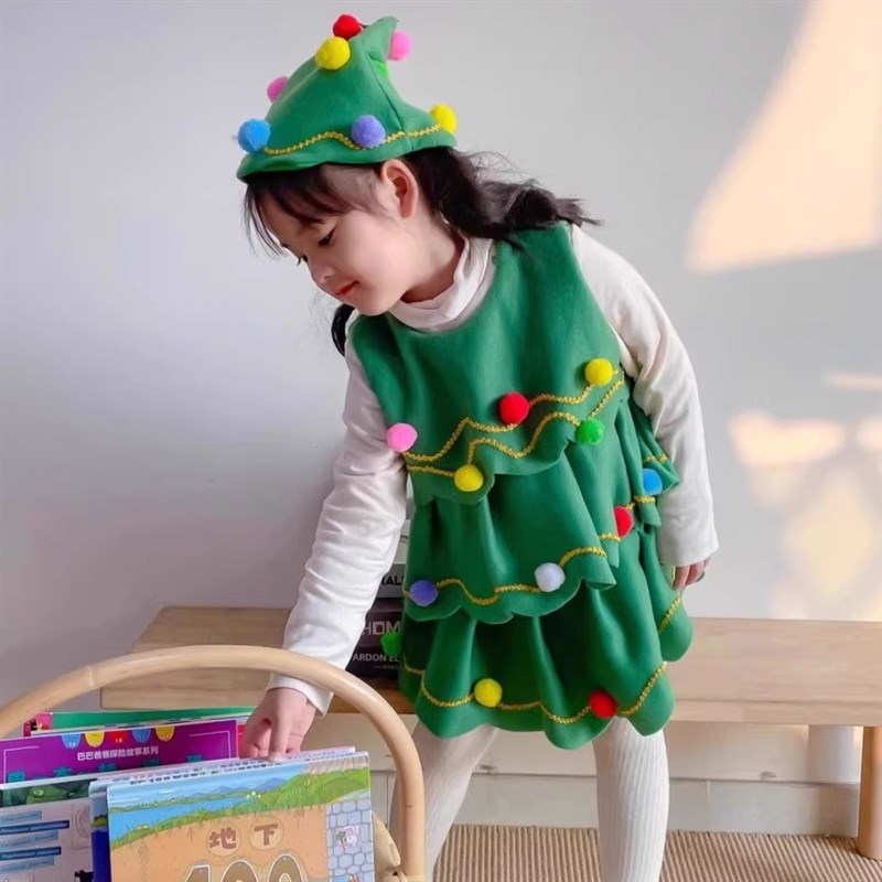 圣诞服装儿童演出服cos主题衣服圣诞节元素妆扮平安夜亲子装道具