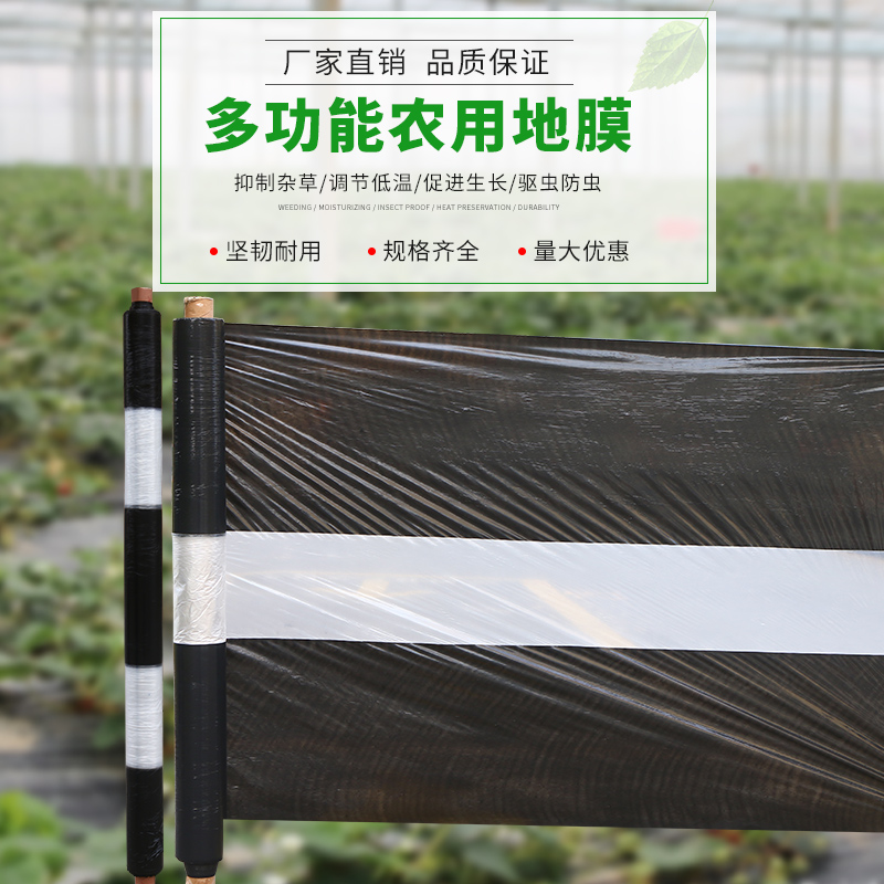 农用黑白相间地膜双白单白地膜银黑双色反光膜草莓果树保温薄膜