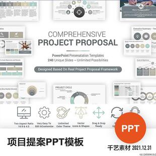 ppt模板思维导图数据表格项目逻辑总结流程图标提案设计素材模版