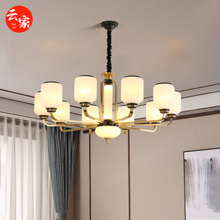 新中式全铜吊灯客厅灯中国风复古茶室火锅店餐厅家用高端大气灯具