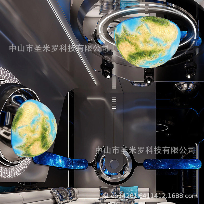 氛围吸顶灯月球灯卧室餐厅星球灯网红工装大号半圆球形灯月亮灯