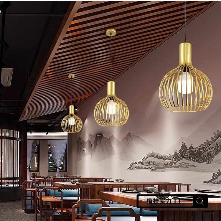 北欧复古餐饮餐厅吊灯个性创意烧烤商用网红铁艺灯具火锅店吧台灯