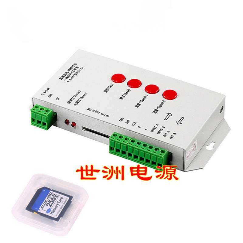 led全彩幻彩灯带灯条t1000s 2048点sd卡可编程智能照明灯具控制器