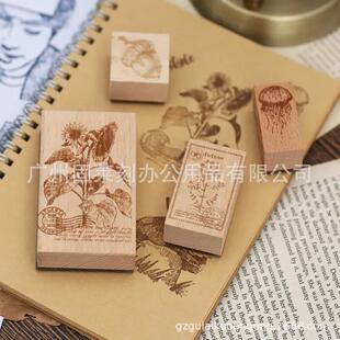 制作各种图案木头印章木质胶皮印章圆形方形木头印章手账木头印章