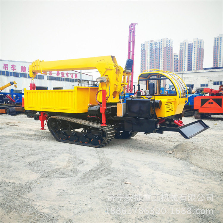 3-8吨全地形履带随车吊 液压伸缩臂履带起重机 多功能户外吊管机