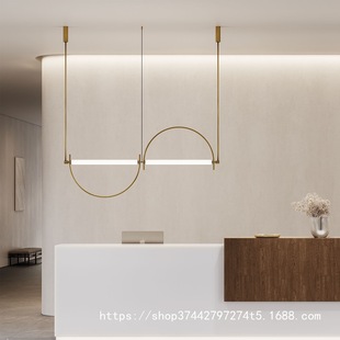 极简茶室休闲区餐厅吊灯设计师工作室别墅吧台岛台书房一字灯