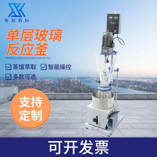 实验室小型单层玻璃反应釜小型电加热反应釜真空搅拌反应釜装置