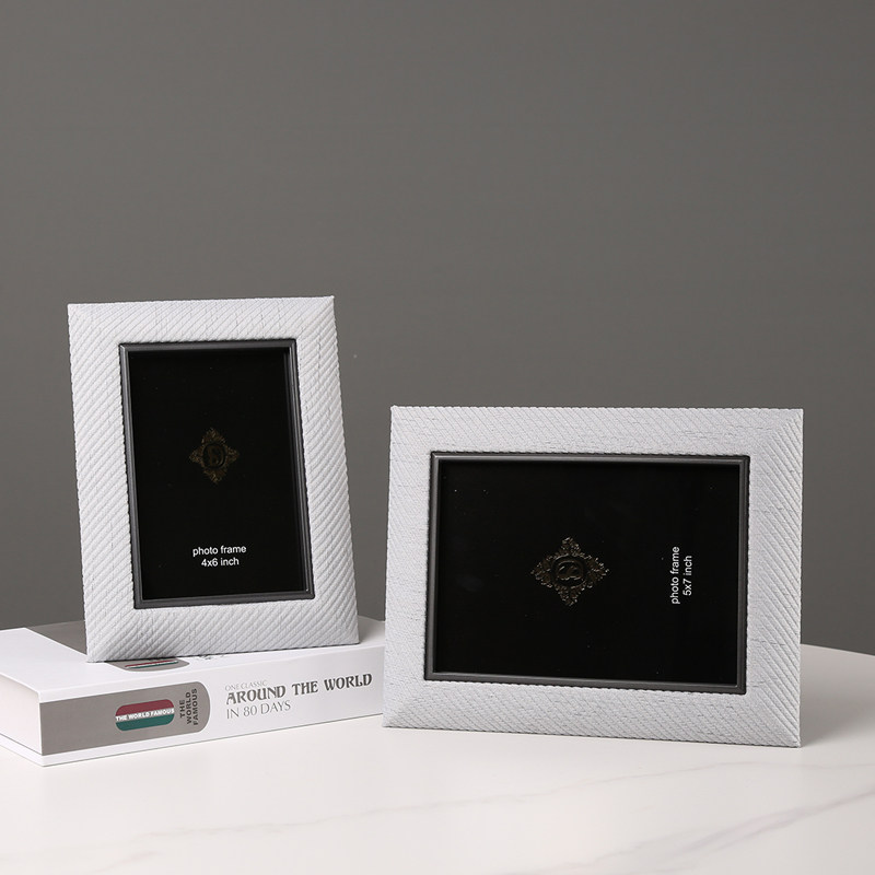 金属皮革相框相架摆件6寸7寸画框相册样板房卧室床头柜摆台装饰品