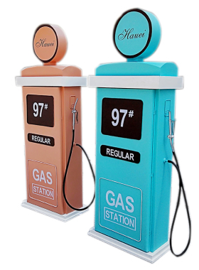 创意铁艺加油机模型复古工业风落地大型摆件酒吧咖啡厅店铺收纳柜