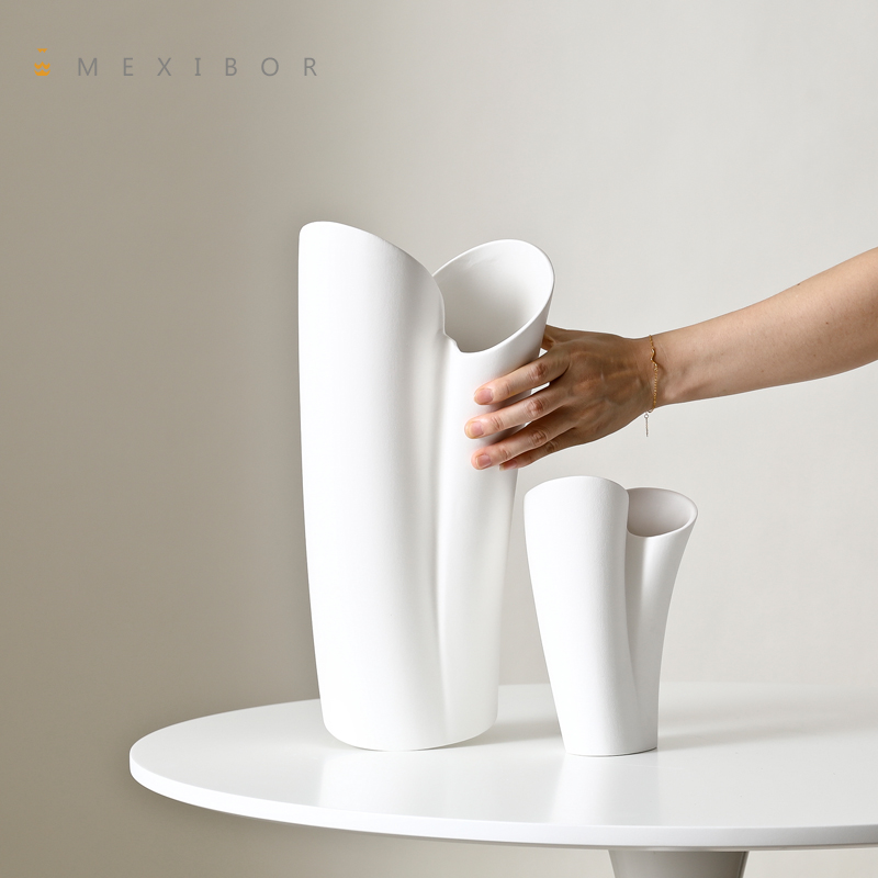 简约陶瓷花瓶Gemini设计师款家居客厅桌面装饰摆件高级感软装陈设