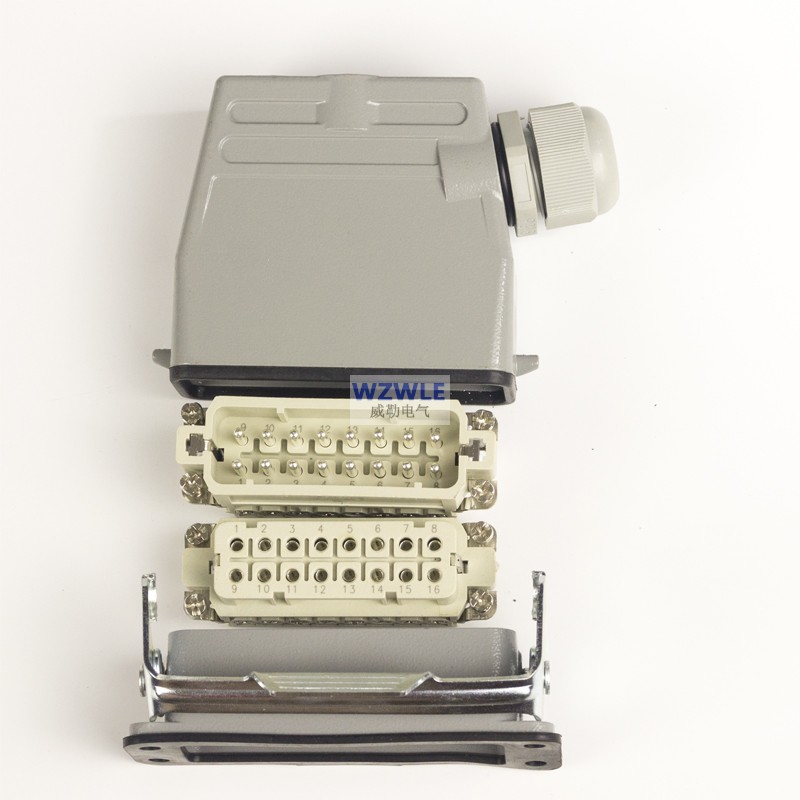 小型重载连接器HA-010芯16针32孔矩形工业航空插头热流道防水航空