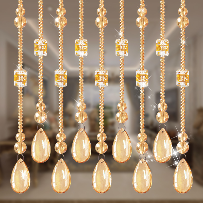 珠帘水晶隔断帘子客厅家用卧室卫生间遮挡葫芦吊帘挂帘免打孔门帘