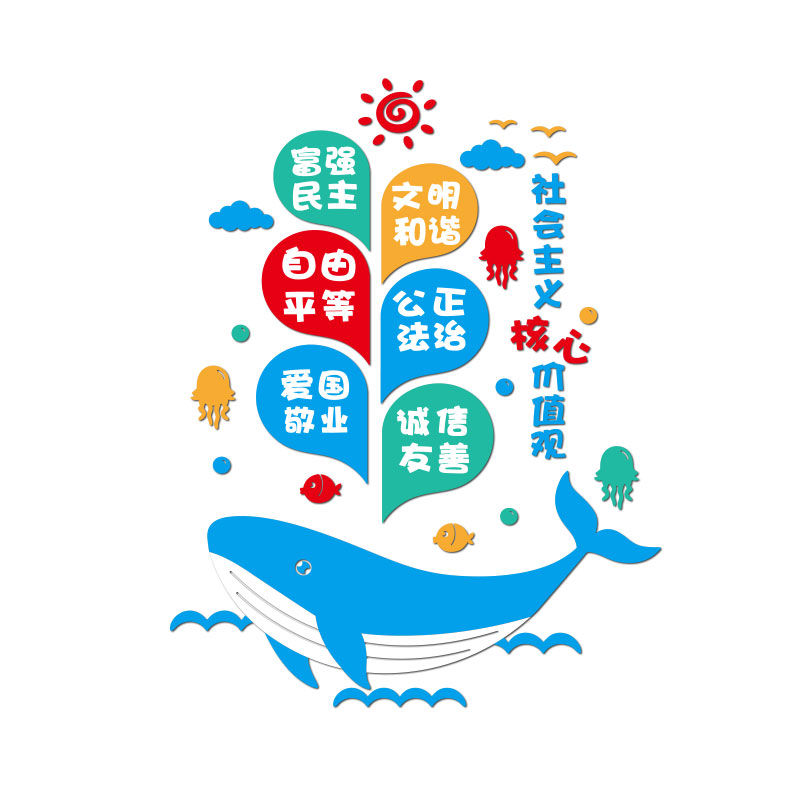 幼儿园小学班级布置社会主义核心价值观文化墙贴布置教室墙面装饰
