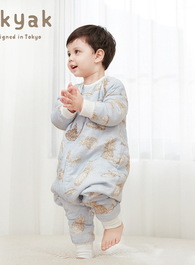 yikyak2021秋季上新婴儿童2.0tog睡袋薄夹棉长袖新生儿宝宝防踢被