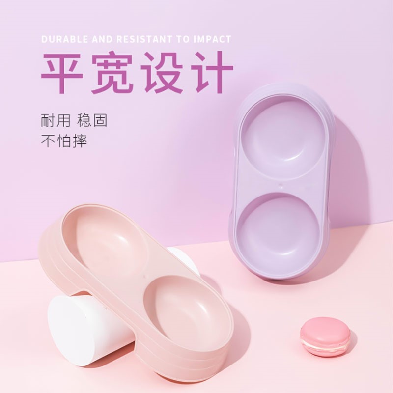 猫碗双碗猫咪食盆幼猫防打翻饭盆保护颈椎自动饮水喝水狗碗用品