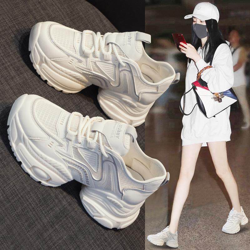 2025夏季老爹鞋女新款网面透气松糕厚底百搭休闲运动鞋单鞋高级感,女鞋,时尚休闲鞋,淘宝优惠券,粉丝福利购,淘宝优惠卷